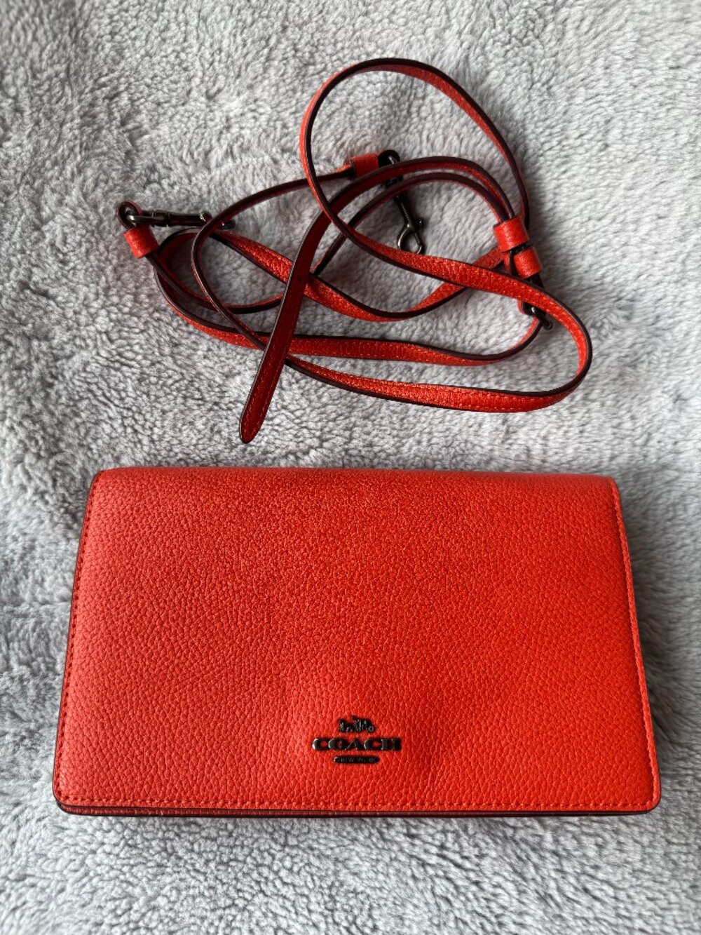 Coach Hayden Foldover Crossbody Clutch – Red/Orange